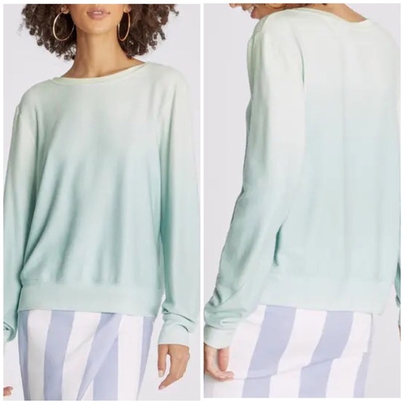 NWT Wildfox Shore Ombré Pullover XS green BBJ - Picture 1 of 11